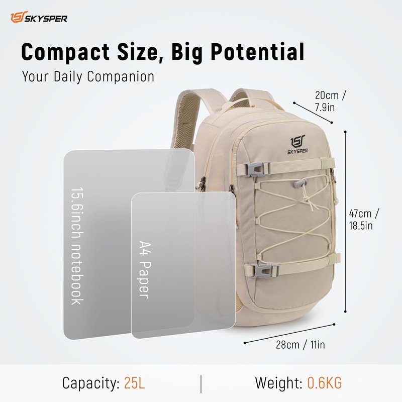 SKYSPER 25L Rucksack Hiking Backpack - Lightweight Travel Daypack for