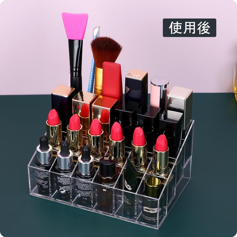 MOSIKER Lipstick Storage Box, 24 Lips, Clear, Cosmetics Storage, Acrylic