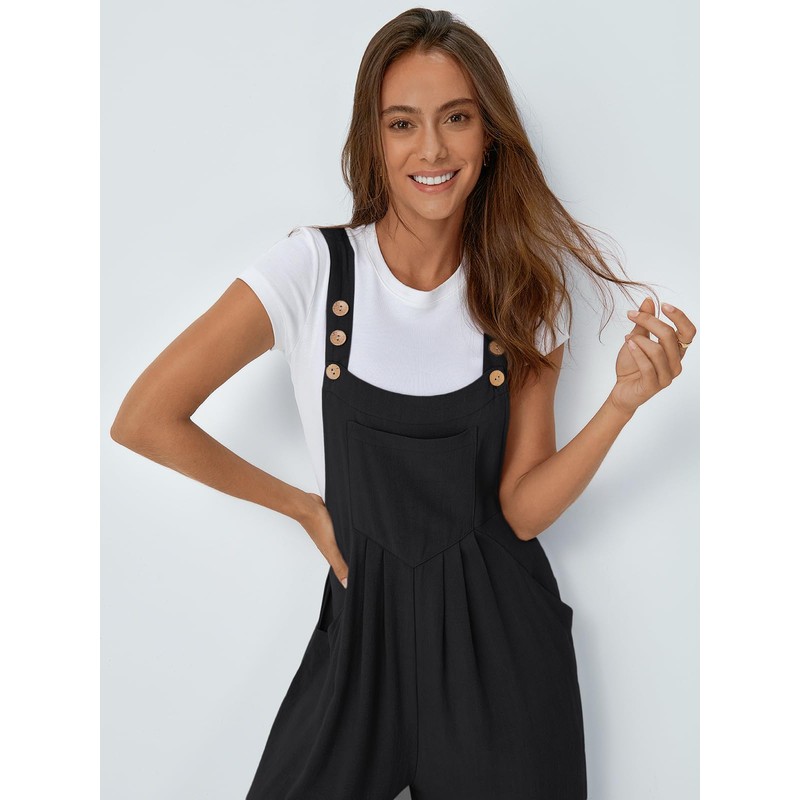 AUTOMET Womens Beach Vacation Outfits Jumpsuits Overalls Wide Leg Casual