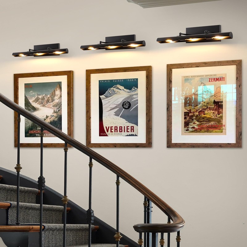 BELS Picture Lights for Wall Hardwired, 24" Black Wall Lights