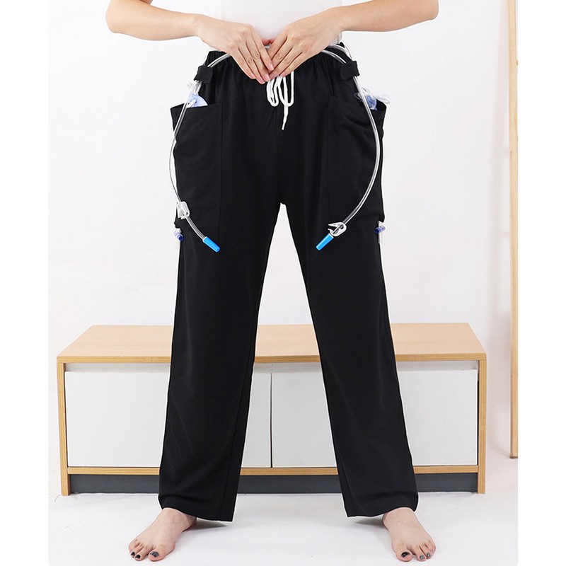 Catheter Leg Bag Pants 2 Large Pockets Cotton Comfortable Urine