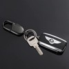 AIXUAN Zinc Alloy and Black Leather Keychain, 2 Keys Rings,Comes