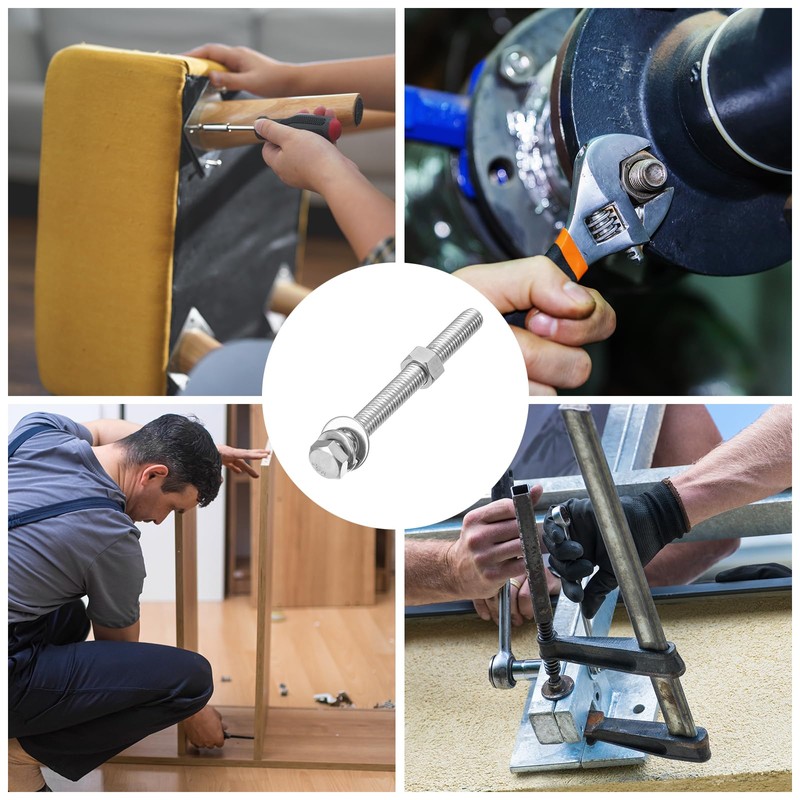 METALLIXITY Hex Head Screws Bolts, Nuts, Flat & Lock Washers