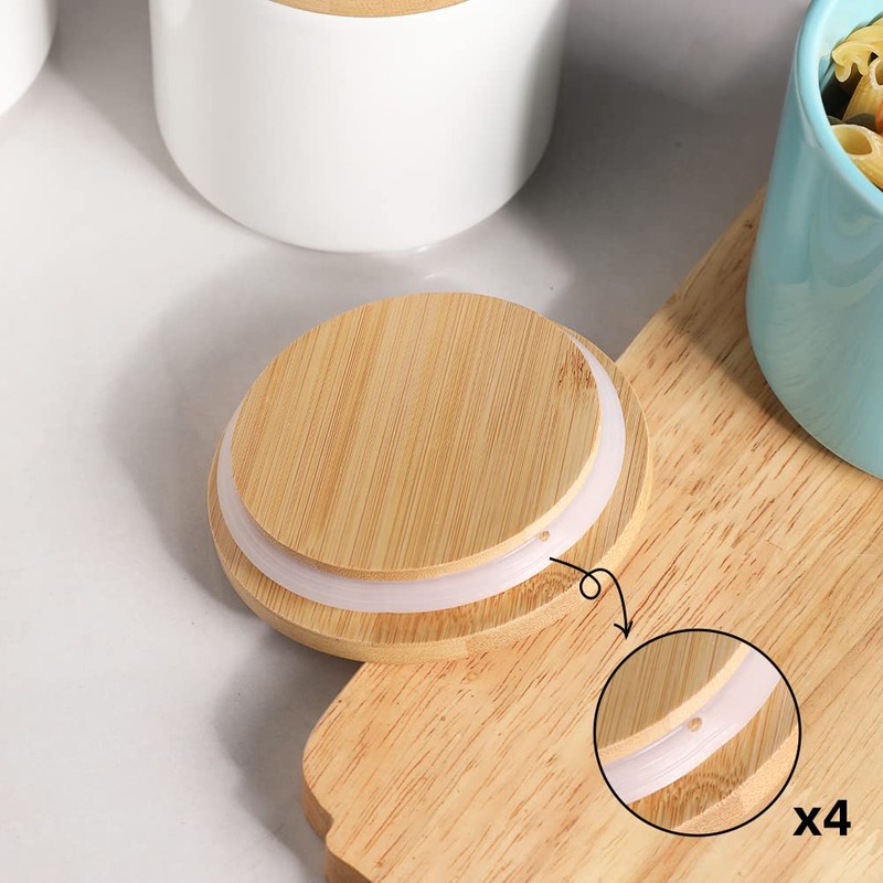 Sweejar Kitchen Canisters Ceramic Food Storage Jar Set, Stackable Containers