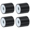 sourcing map 4Pcs 25 x 25mm M8 Thread Female Rubber