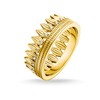 THOMAS SABO Gold Tone Crown Leaf Ring Ladies Wedding Band