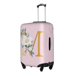 Flower Lette M Pink Luggage Cover Elastic Washable Stretch Suitcase Protector Anti-Scratch Travel Suitcase Cover for Kid and Adult M (22-24 inch suitcase)