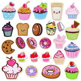 NIDHFG 25 Pieces Of Food Themed Cloth Patches, Cartoon Embroidered Cloth Patches, Cute Cloth Patches, Clothing Decoration Subsidies, And Clothing Repair Patches.