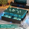YITAHOME LED Coffee Table with Storage, High Glossy LED Coffee