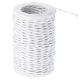 PATIKIL 164 Feet Floral Bind Wire Wrap Twine, 2mm Florist Wire Iron Wire Paper Covered Vine Wrapping Binding Wire for Flower Bouquets, White