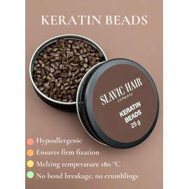 0.9 OZ Italian Keratin Glue for Hair Extensions Hot Fusion Flat/Nail/U/I Tip Beads Granules Pellet (Light Brown)