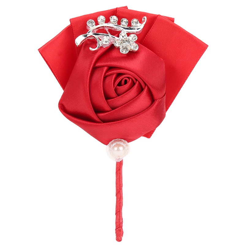 4Pcs Exquisite Ribbon Wedding Corsage Brooch Bridesmaid Artificial Chest Flower