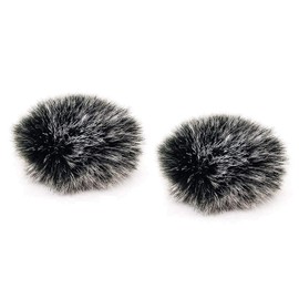 Pack of 2 Fur Wind Protection for Microphone, Fur Microphone Windscreen, Lavalier Wind Protection, Mini Wind Filter Pop Filter, Outdoor Wind Protection Muff Pop Protection (0.5 cm)