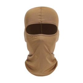 Unbranded Balaclava Ski Mask Neck Gaiter Windproof Sun UV Protection Elasti Full Face Mask - Solid Sand