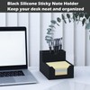 Kamehame Black Sticky Note Holder, Silicone Memo Holder with Pen