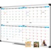 XBoard Magnetic Calendar Whiteboard 36" x 24", 4 Months Calendar