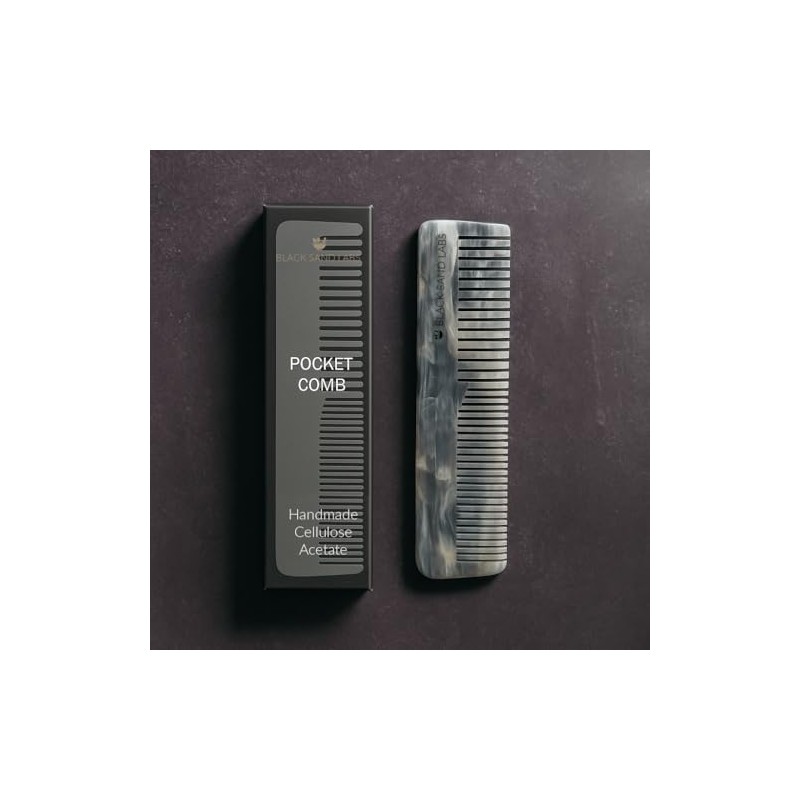 Beard & Moustache Pocket Comb - Handmade Cellulose Acetate -