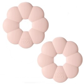 Extra Thick Silicone Trivet for Hot Dishes,2Pcs Minimalist Doughnut Design Pot Holders,6.3 Inches Petal Shape Mat Hot Pads for Kitchen Decor,Hot Pots and Pans(Pink)