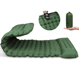 Zhiwei Isomatte Camping Selbstaufblasend Luftmatratze Outdoor Ultraleicht Schlafmatte Dick Aufblasbare Mit Kissen Faltbar Thermo Iso Matte mit Fußpresse Pumpe Für Zelt Trekking Strand Reise Wandern