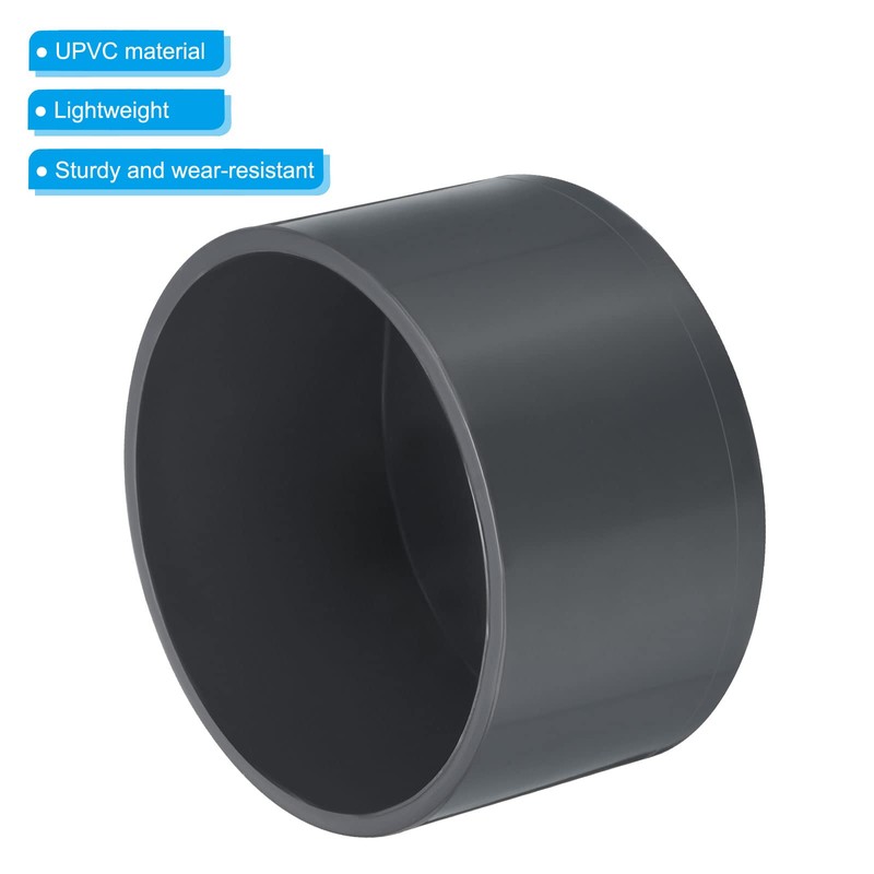 PATIKIL 75mm UPVC Pipe End Cap Fitting, Furniture Grade Plug