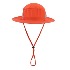 Magracy Kids Wide Brim Qiuck Dry Mesh Sun Hat UV Protection Bucket Hat Adjustable Orange