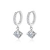 Earrings 925 Silver Hanging, Stella Earrings Hanging Silver Women's Hoop Earrings Silver Small 1 Pair Earrings Silver Hoop Earrings Girls Jewellery 12 mm, Brass, Cubic Zirconia
