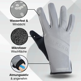 Valkental® GloRider Windproof Cycling Gloves - Padded & Grippy | Winter Gloves & Transition Gloves [Men & Women] with Touchscreen Function