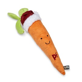 Petface Christmas Festive Fun Plush Carrot Dog Toy, Large