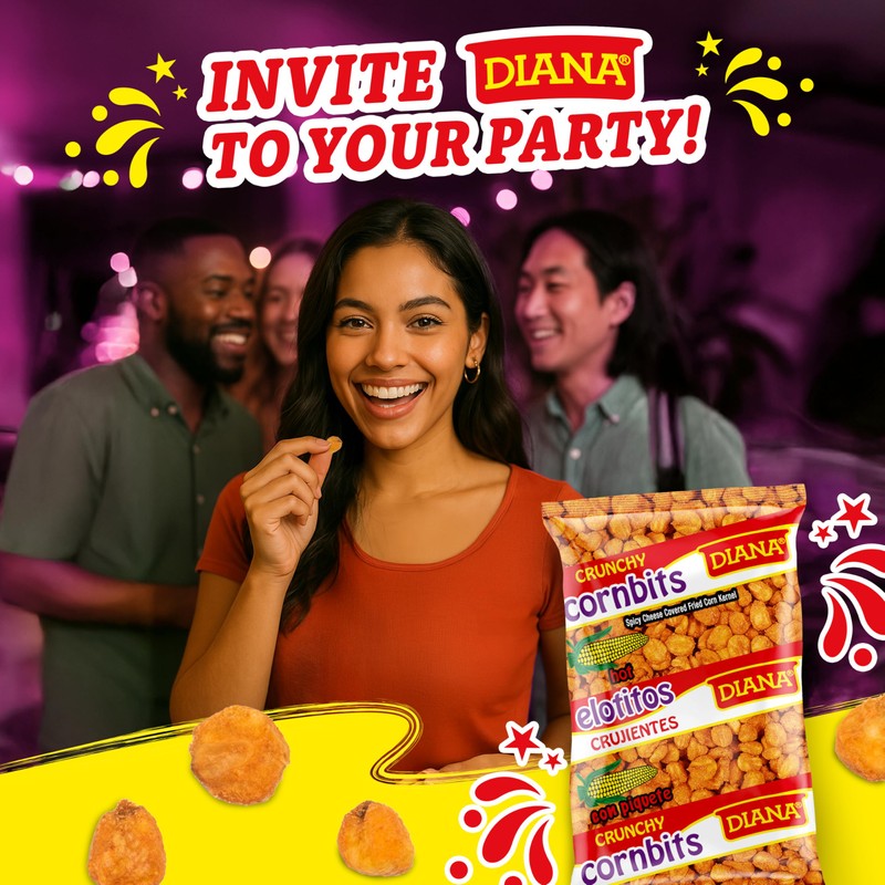 Diana Elotitos Crunchy Corn Kernel Snacks, Spicy Piquete Flavor, 4.05