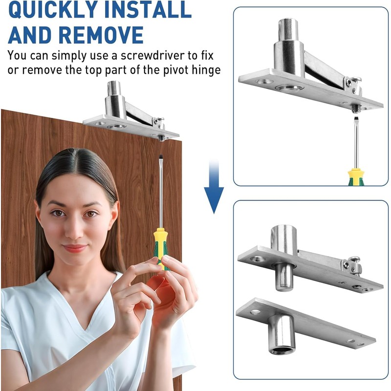 TamBee Door Pivot Hinges Heavy Duty Hinges for Wood Doors