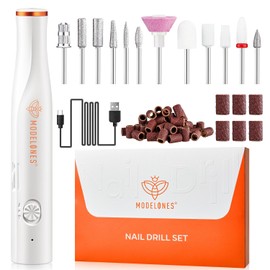 modelones Wireless Nail Cutter 13 in 1 Cutter for Gel Nails 25000 rpm, Manicure and Pedicure Set, LED Light, Nail File for Gel Nails, Acrylic Nails, Nail Shapes, Removal of Callus Manicure Set