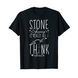 Stone Skipping Stones Skimming Skipper Throwing T-Shirt