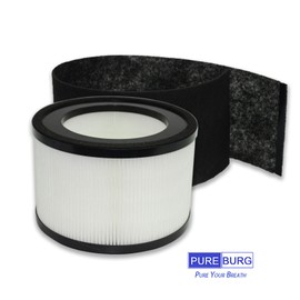 PUREBURG Pack of 2 Replacement HEPA Filter with 4 Carbon Pre-Filters Compatible with Soehnle Airfresh Clean 400 Air Purifier