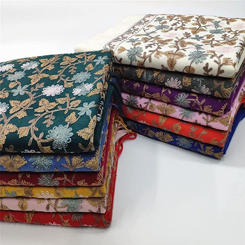 GFM® EMBSHL-1-OSFD Embroidered Cashmere Texture Wool Pashmina Scarf Autumn Winter