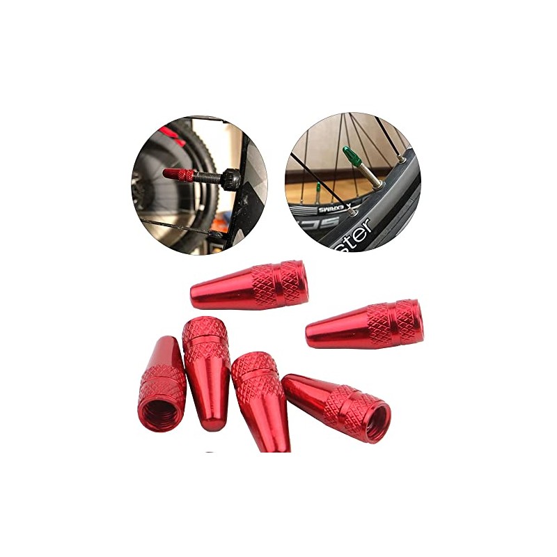 6pcs Anodised Alloy Valve Caps - for Presta - Road/Mountain