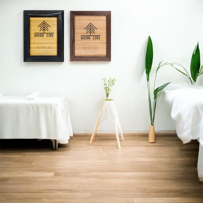 Rustic Wooden Picture Frames 8x10 - Black Charcoal - Set