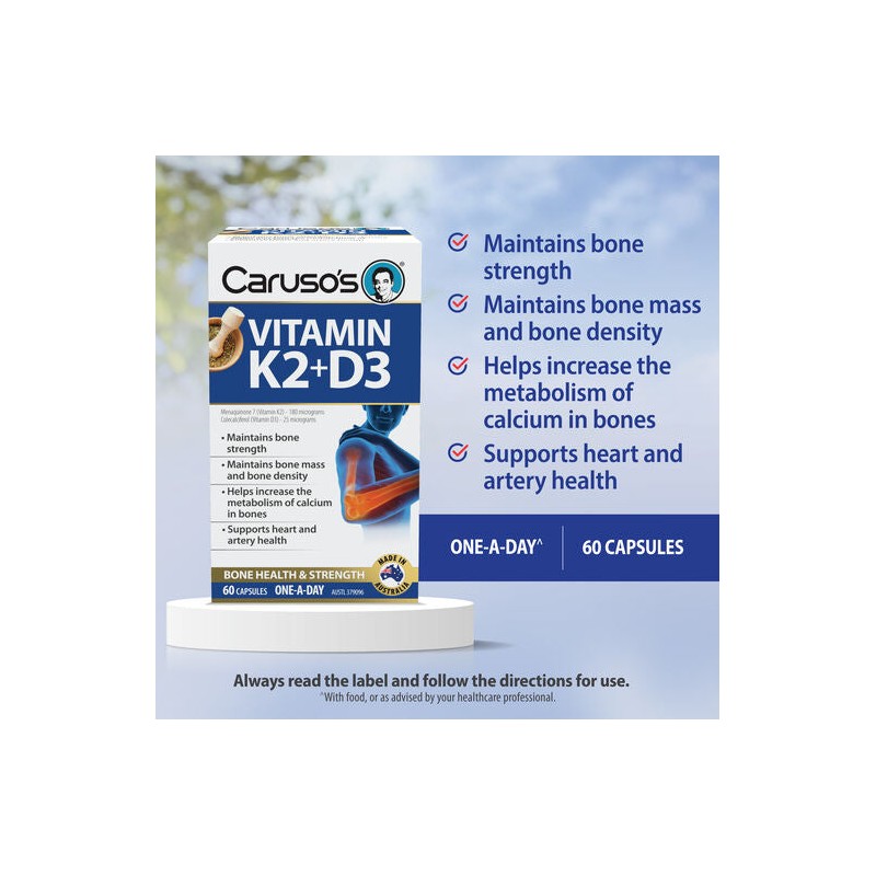 Caruso's Natural Health Vitamin K2 + D3 60 Capsules