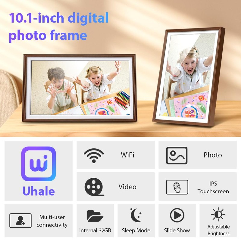 Fine Life Pro 10.1 Inch WiFi Digital Picture Frame, 1280