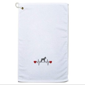 Style In Print Golf Towel Dog Schnauzer Lifeline Cotton Bag Accessories White