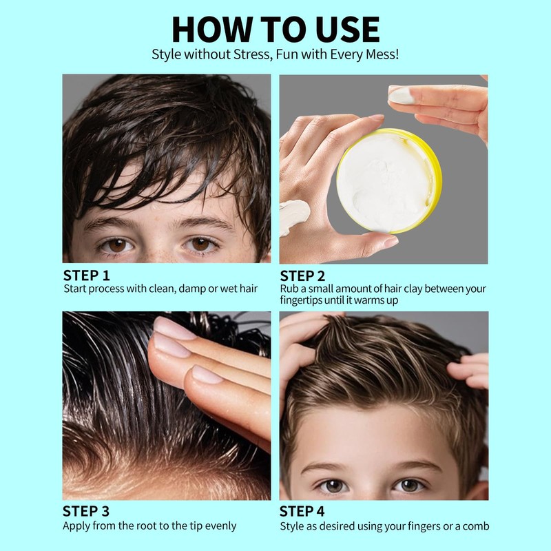 Gowwim Kids' Hair Styling Pomade， Mild and Easy to Create