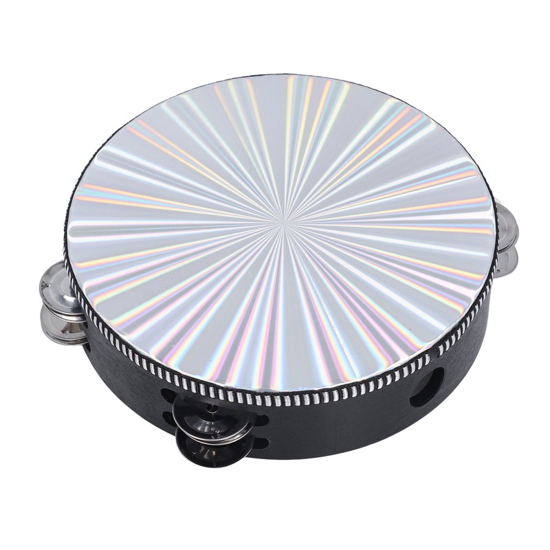 Radiant Tambourine Reflective Clear Crisp Sound Double Row Bell Drum