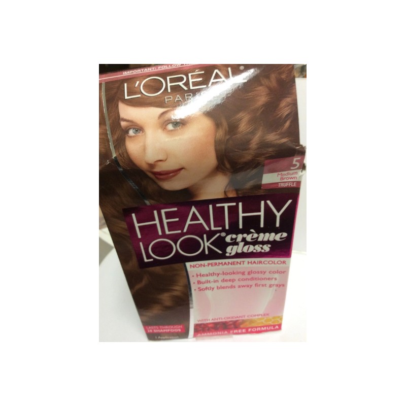 imperfect box L'Oreal Healthy Look Gloss Hair Color Medium Brown/Truffle