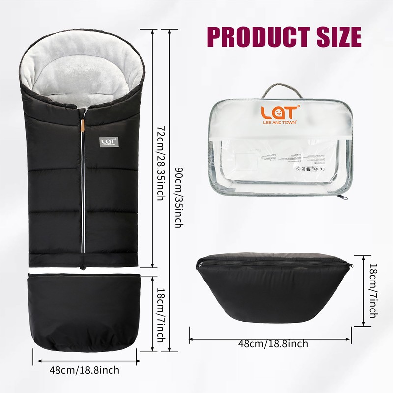 LAT Baby Warm Bunting Bag Universal,Extended and Removable,Stroller Sleeping Bag