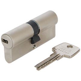 ABUS Profile Cylinder Lock D6XNP 35/35 B/SB with Keycard and 5 Keys, 483004