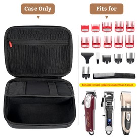 ProCase Hard Travel Case for Hair Clippers, Hair Cutting Barber Supplies Holder, Trimmer Organizer Storage Bag for Hatteker/Oneisal/Wahl 5Star/Andis Men Razor Guard Grooming Kits -Black