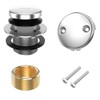 All Metal Tip-Toe Bathtub Drain Kit with Two-Hole Overflow Faceplate