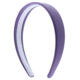 Light Purple 1 Inch Wide Leather Like Headband Solid Hair band for Women and Girls - Set of 12