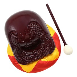 Kisangel 1 Set Buddhist Percussion Instrument Woodblock with Knocking Stick for Meditation Cultivating Musical Talent Durable Material Bright Sound