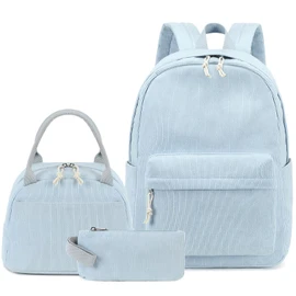 LOIDOU Backpack for Teenagers Girls Bookbags Children's Backpack Kids School Backpack with Lunch Bag Pencil Case School Bag Set for School (Blue)
