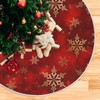 Christmas Tree Skirt Gold Snowflake Ornaments Christmas Tree Mat for